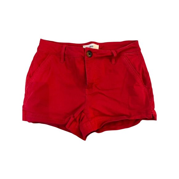 BKE Red Chino Cotton-Blend Shorts Women's Size 25 Casual Fit Pre-Owned - Picture 1 of 5